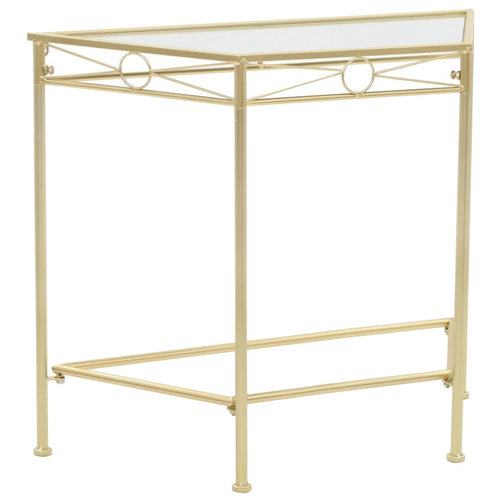 sidebord i vintagestil metal 87 x 34 x 73 cm guldfarvet