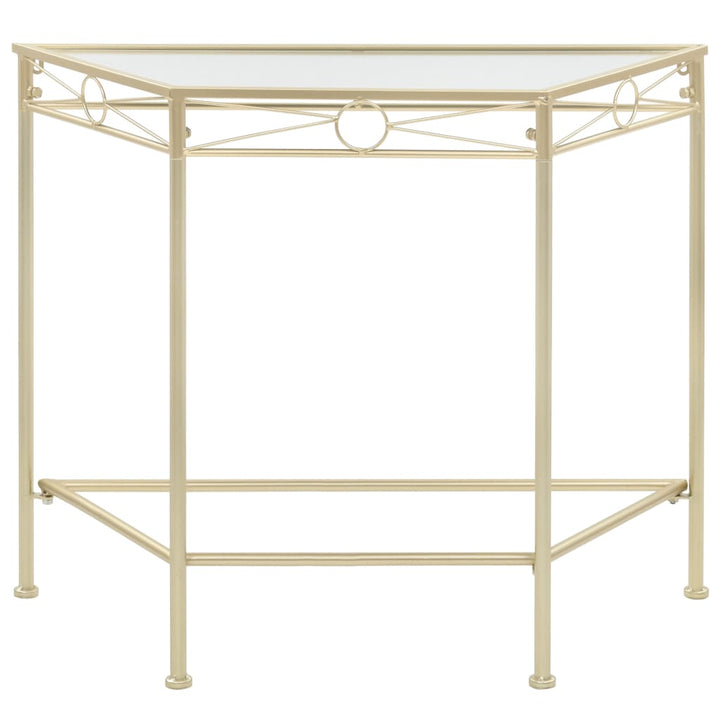 sidebord i vintagestil metal 87 x 34 x 73 cm guldfarvet