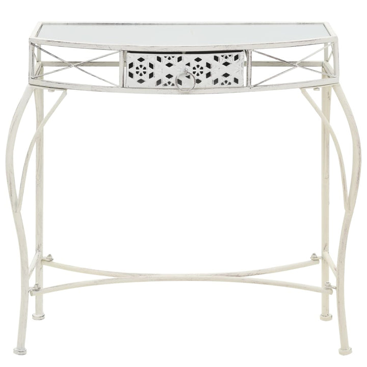 sidebord i fransk stil metal 82 x 39 x 76 cm hvid