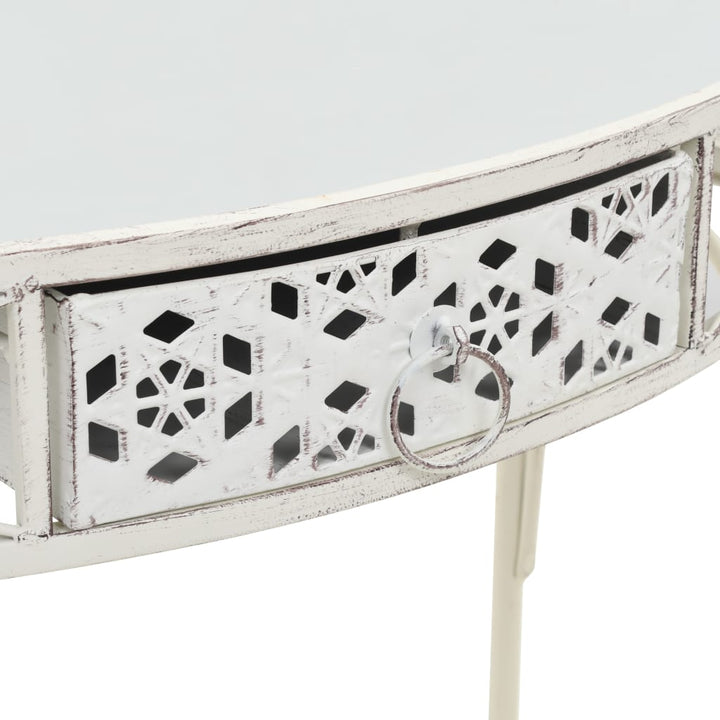 sidebord i fransk stil metal 82 x 39 x 76 cm hvid