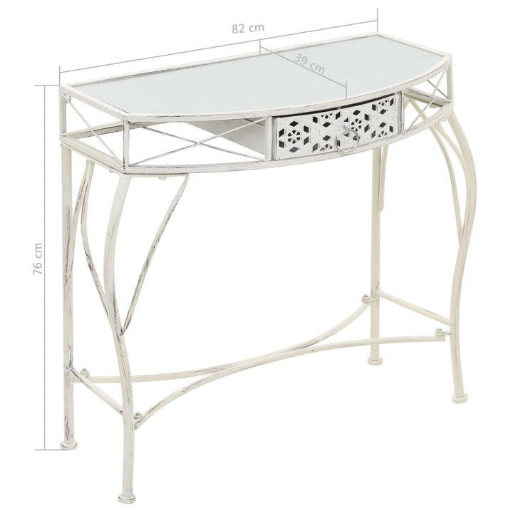 sidebord i fransk stil metal 82 x 39 x 76 cm hvid