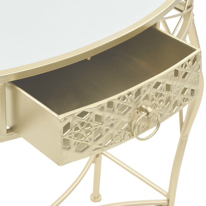 sidebord i fransk stil metal 82 x 39 x 76 cm guldfarvet