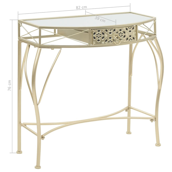 sidebord i fransk stil metal 82 x 39 x 76 cm guldfarvet