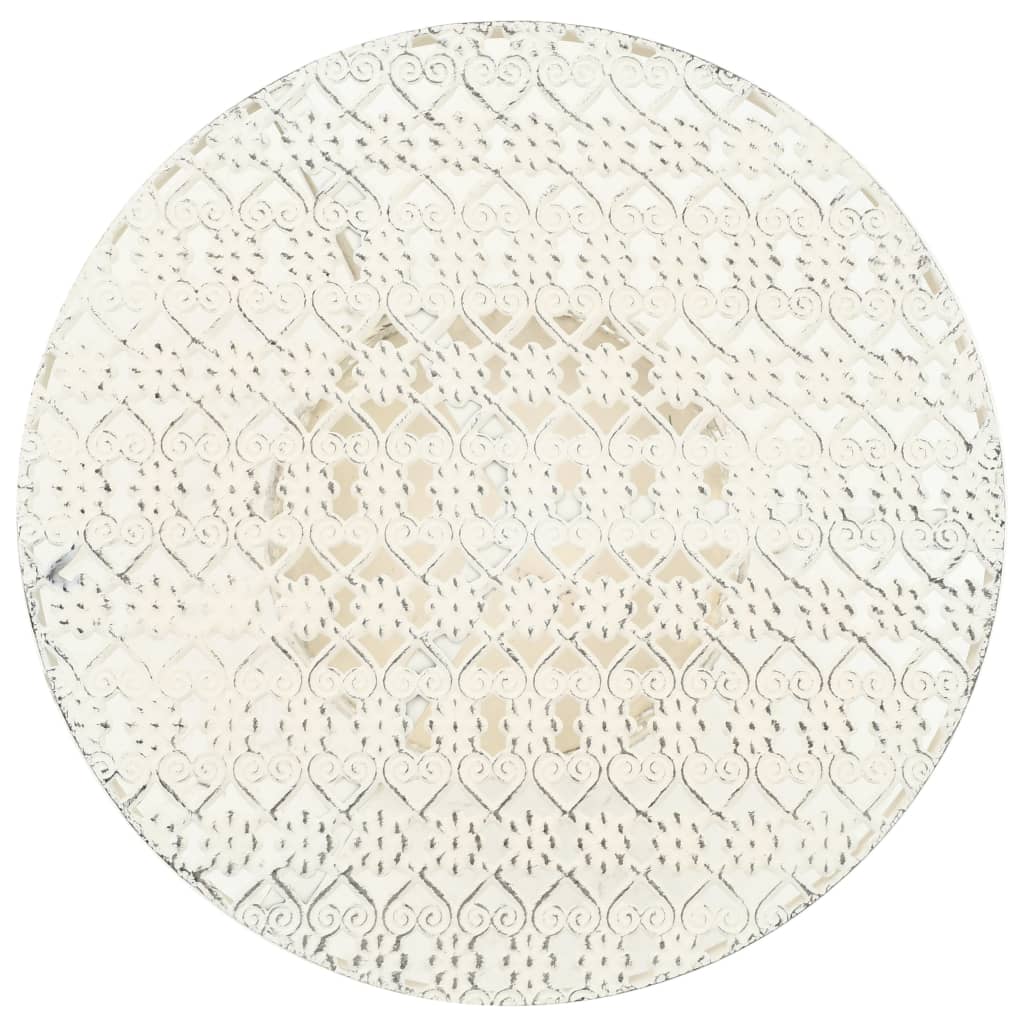 bistrobord i vintagestil rund metal 40 x 70 cm hvid