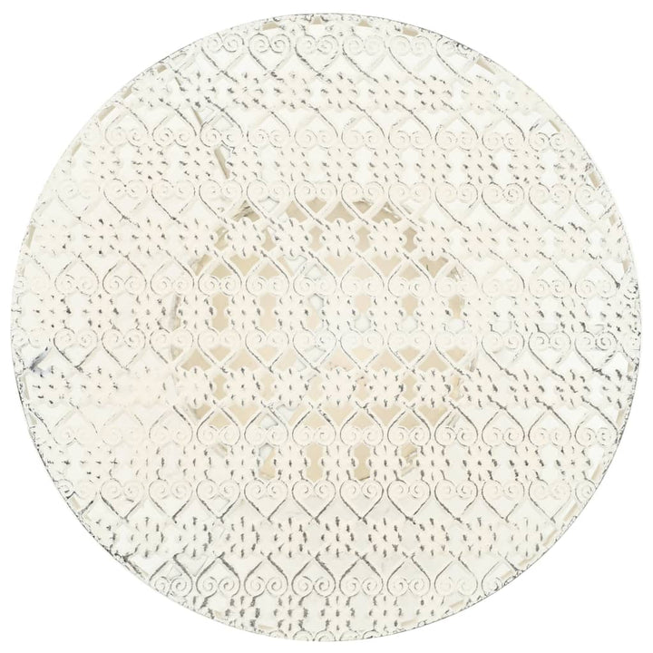 bistrobord i vintagestil rund metal 40 x 70 cm hvid