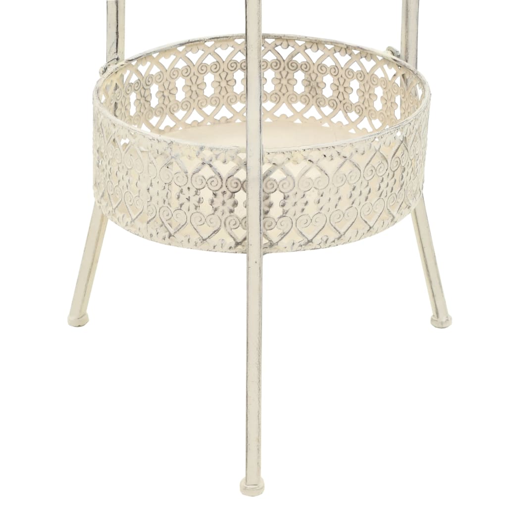 bistrobord i vintagestil rund metal 40 x 70 cm hvid