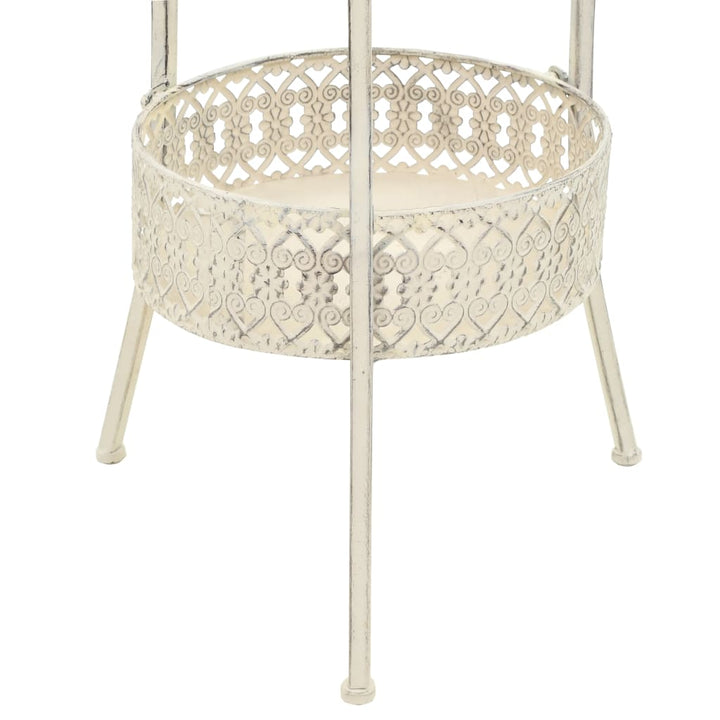 bistrobord i vintagestil rund metal 40 x 70 cm hvid