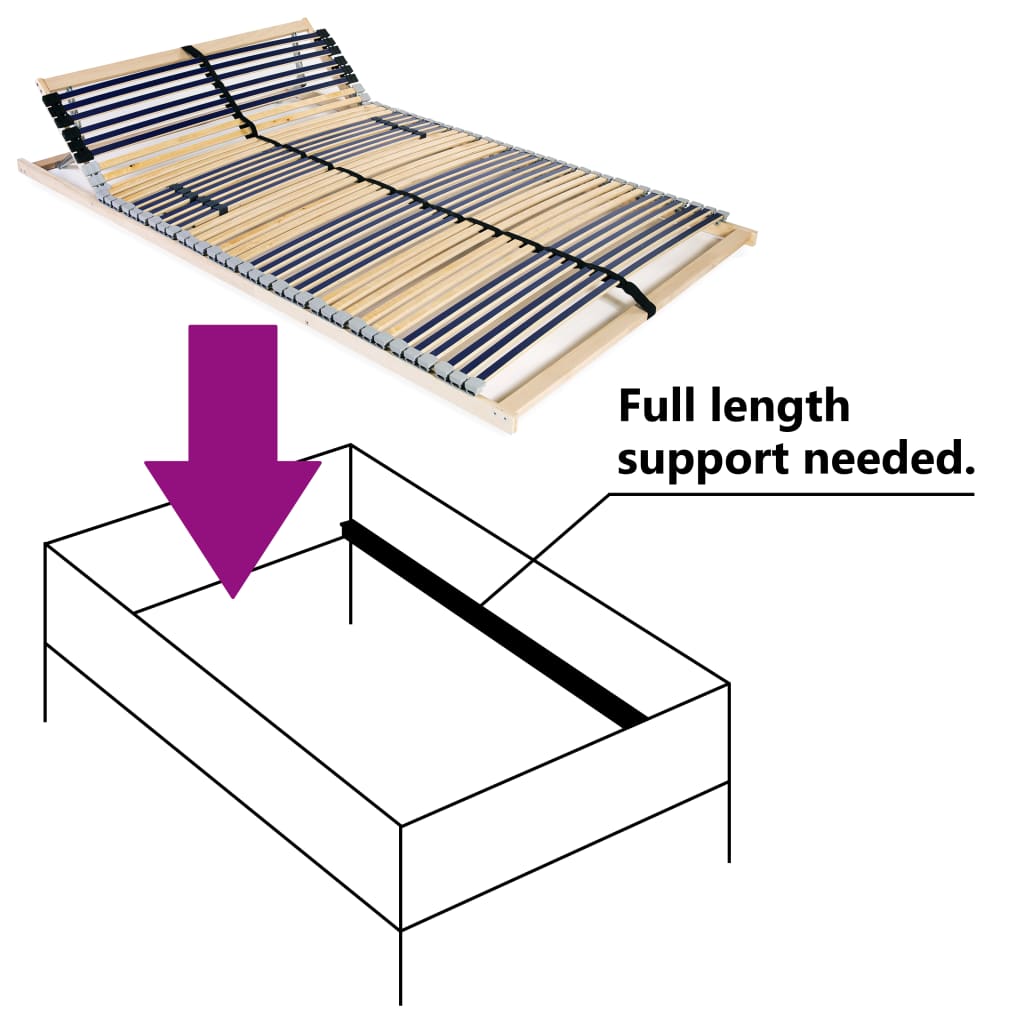lamelbund til seng med 42 lameller 7 zoner 100 x 200 cm
