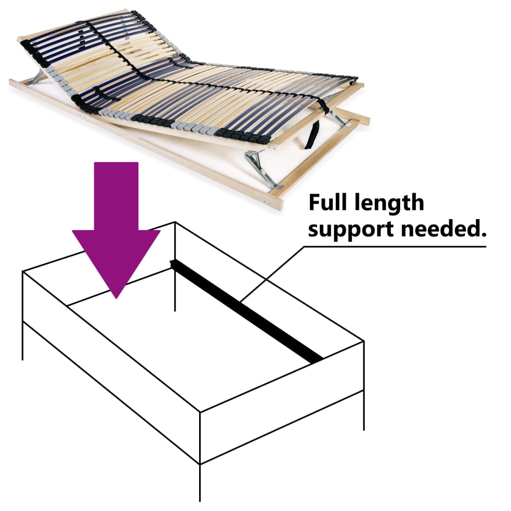 lamelbund til seng med 42 lameller 7 zoner 100 x 200 cm