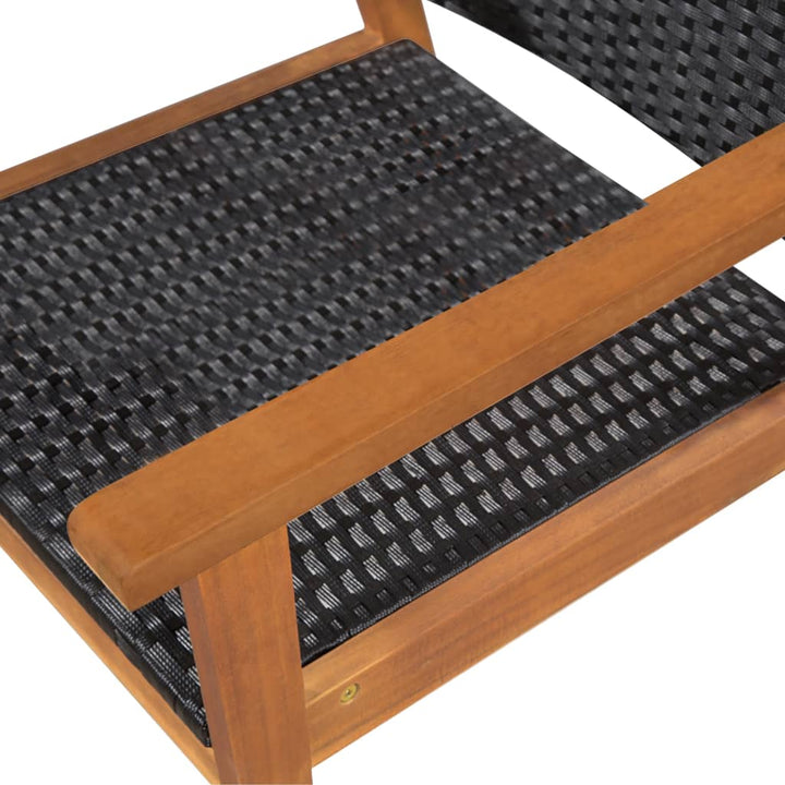 udendørs spisebordssæt 5 dele polyrattan sort og brun