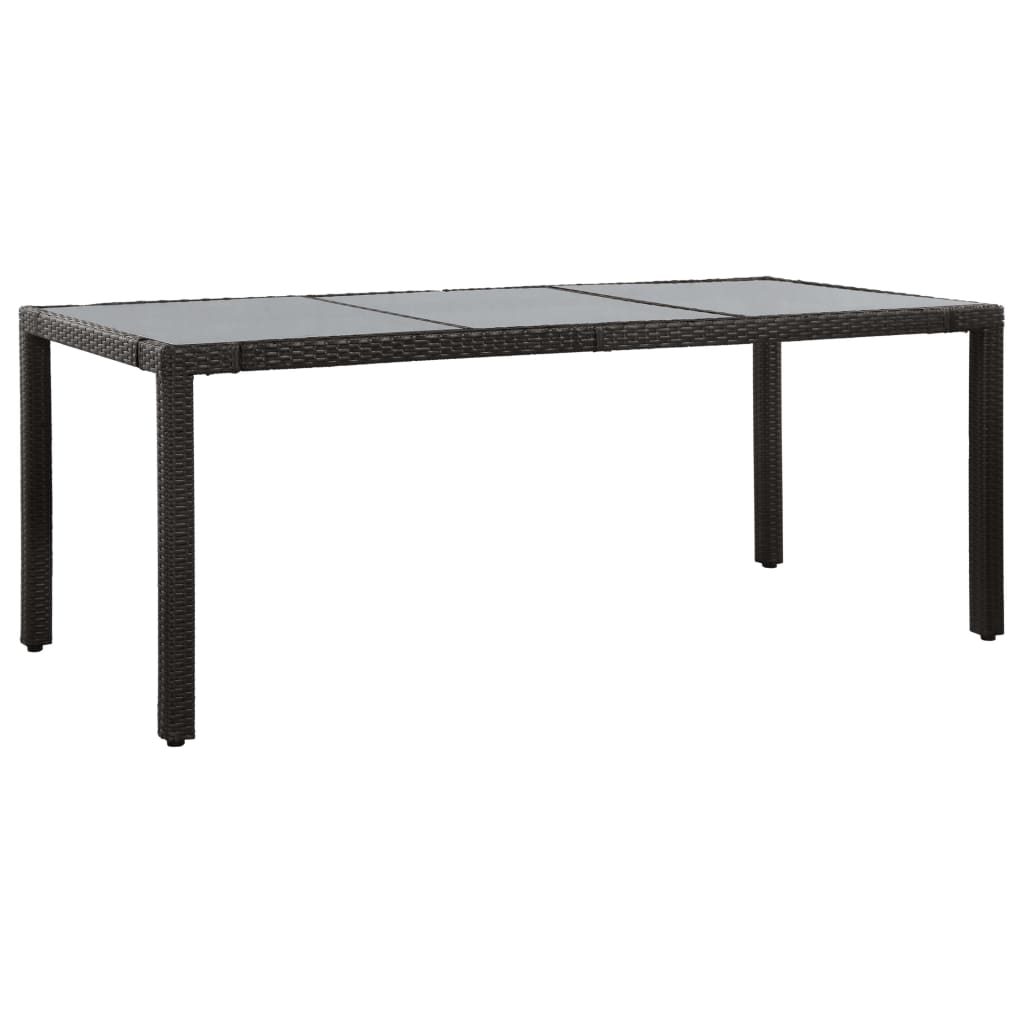 udendørs spisebordssæt 9 dele polyrattan sort