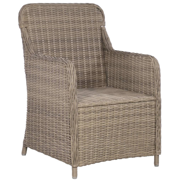 bistrosæt 3 dele med hynder polyrattan brun