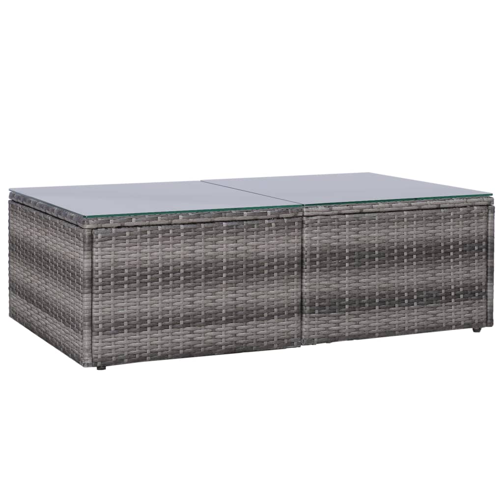 haveloungesæt 8 dele med hynder polyrattan grå