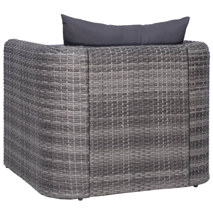 havestol med hynde og pude polyrattan grå