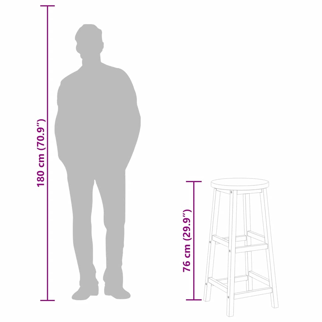 barstole 2 stk. massivt akacietræ