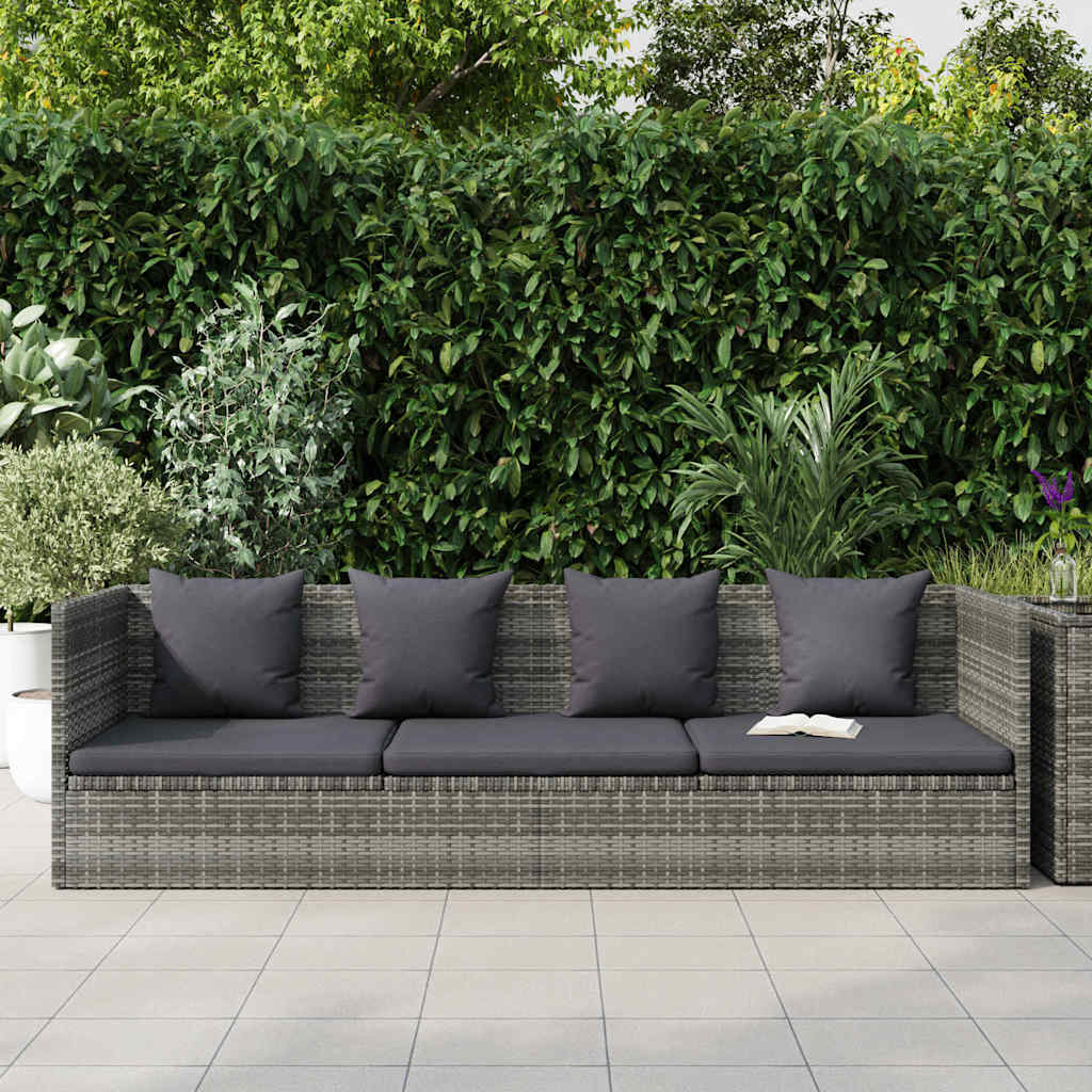 havebord 200x60 cm polyrattan grå