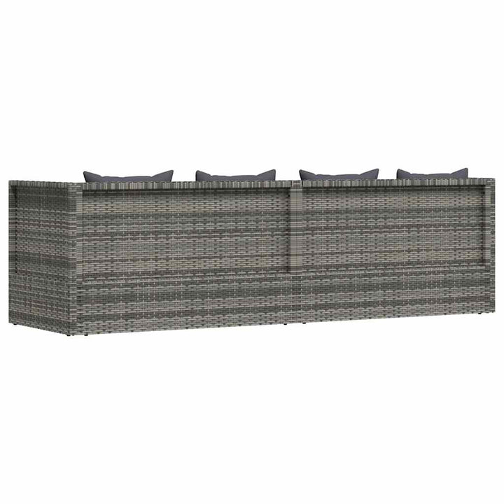 havebord 200x60 cm polyrattan grå