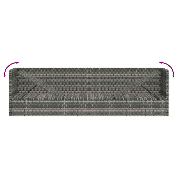 havebord 200x60 cm polyrattan grå