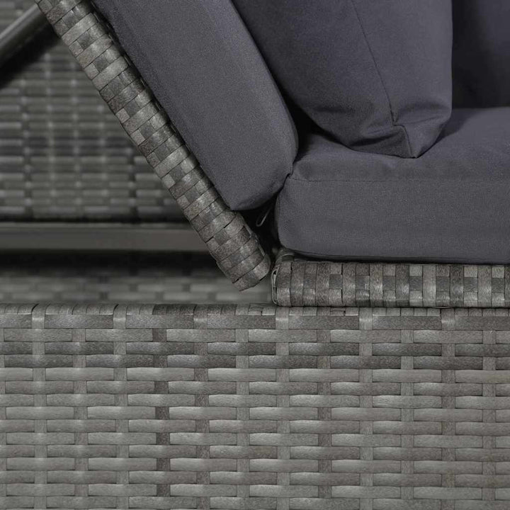 havebord 200x60 cm polyrattan grå