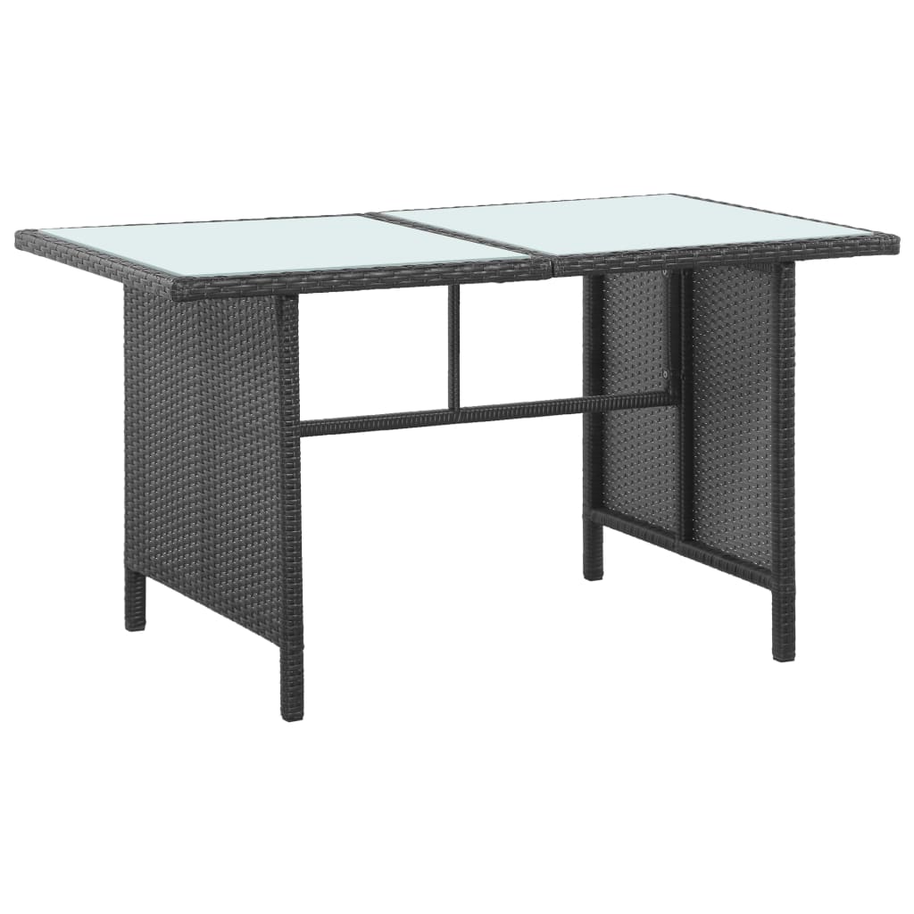 haveloungesæt 5 dele med hynder polyrattan sort