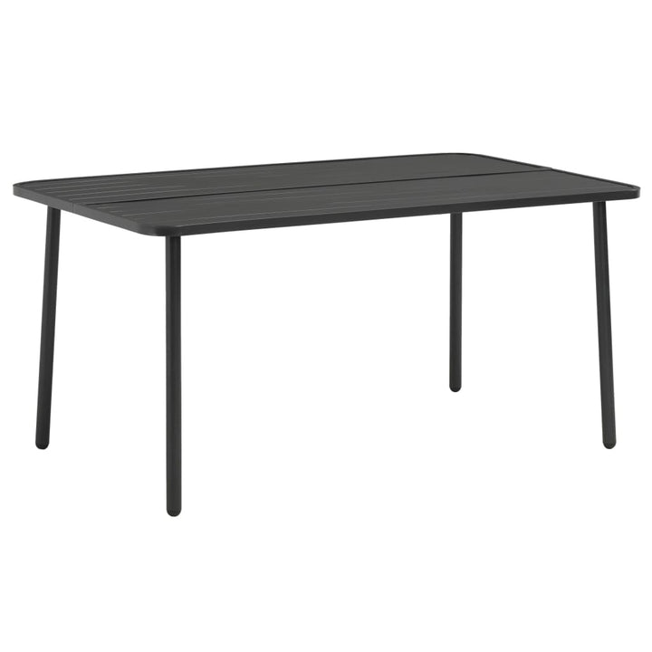 havebord 150 x 90 x 72 cm stål mørkegrå