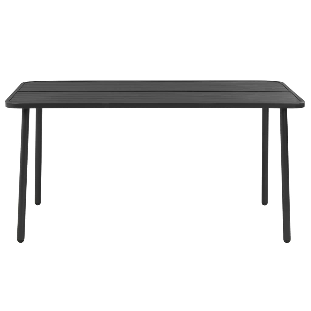 havebord 150 x 90 x 72 cm stål mørkegrå