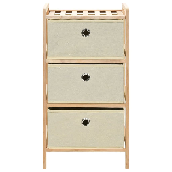 opbevaringsstativ med 3 stofkurve cedertræ beige