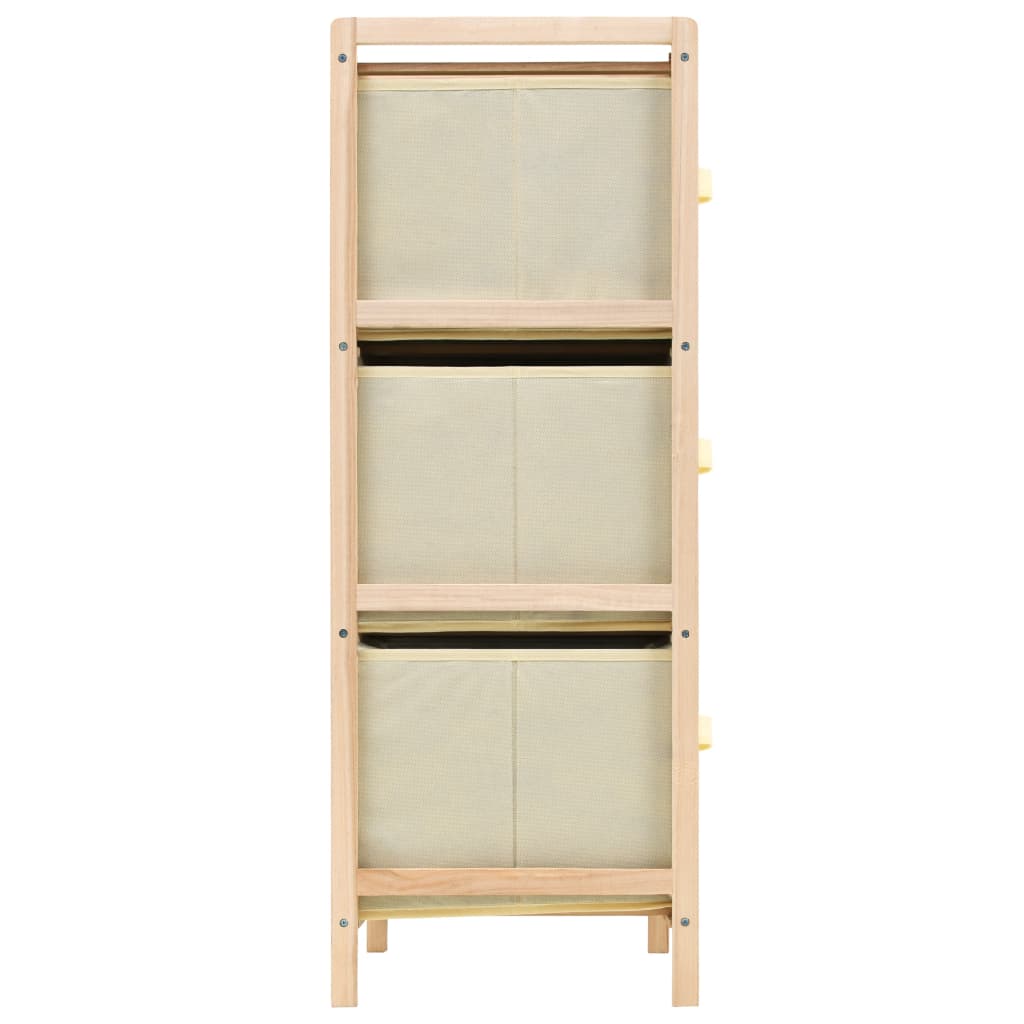 opbevaringsstativ med 6 stofkurve cedertræ beige
