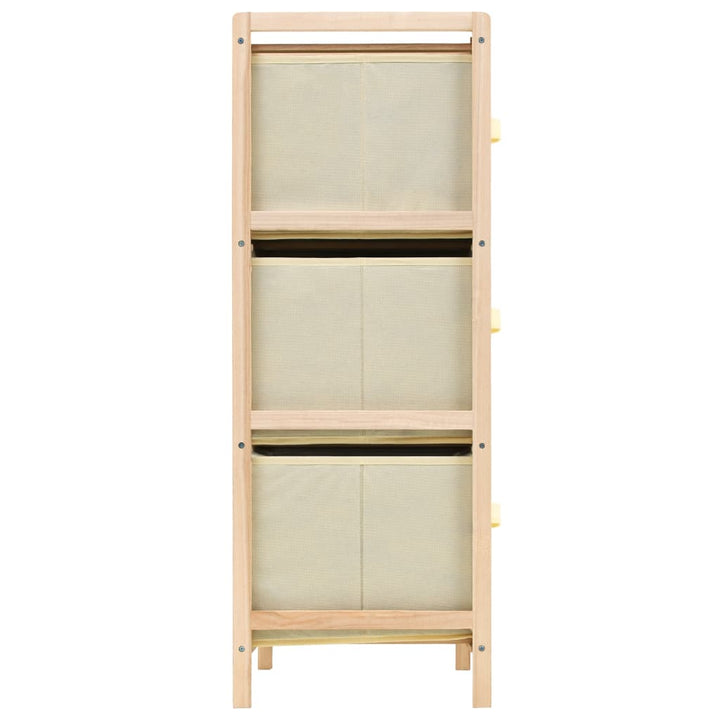 opbevaringsstativ med 6 stofkurve cedertræ beige