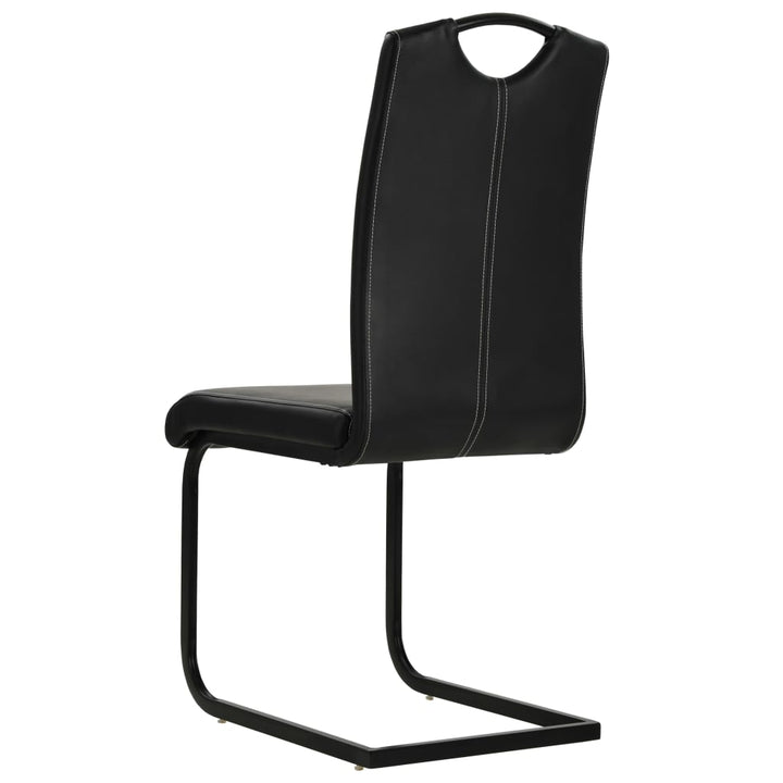 spisebordsstole 2 stk. cantilever-design kunstlæder sort