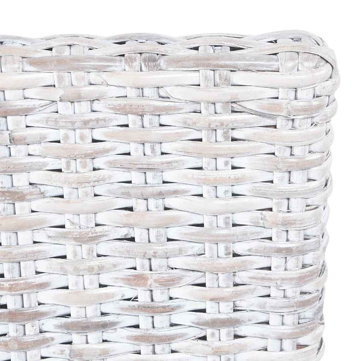 spisebordsstole 2 stk. kubu-rattan og mahognitræ lysebrun