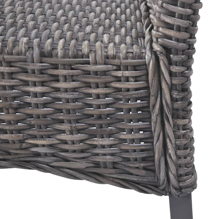 spisebordsstole 2 stk. kubu-rattan og mahognitræ brun