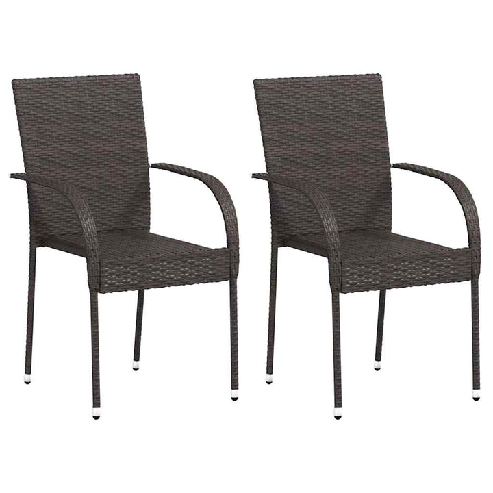 havestole 2 stk. stabelbare polyrattan brun