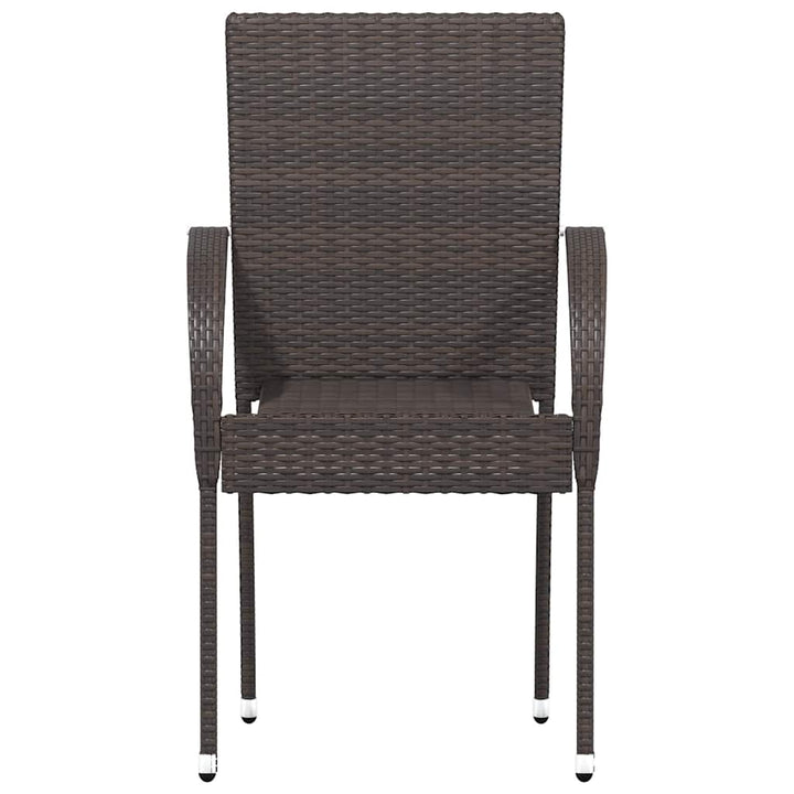havestole 2 stk. stabelbare polyrattan brun