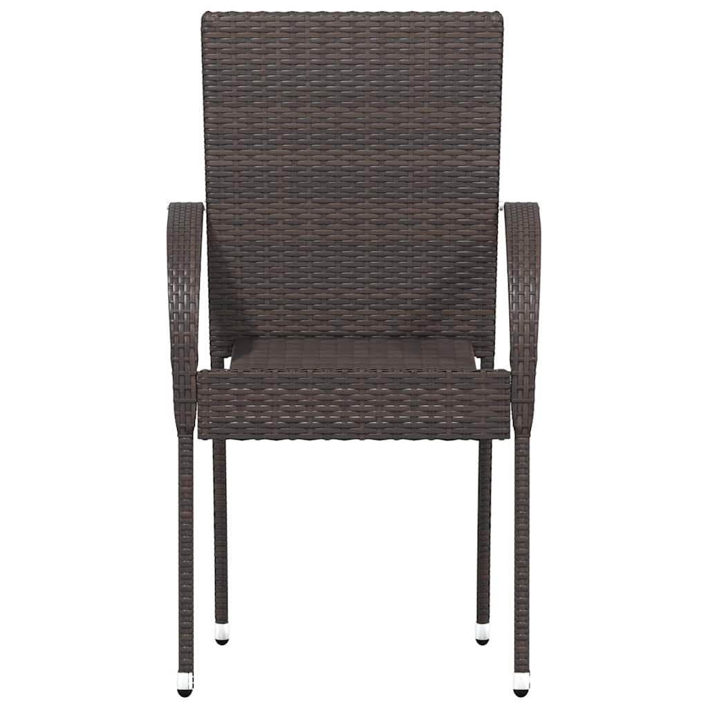 havestole 2 stk. stabelbare polyrattan brun