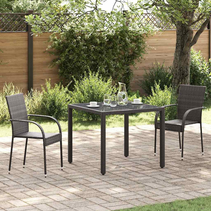 havestole 2 stk. stabelbare polyrattan brun