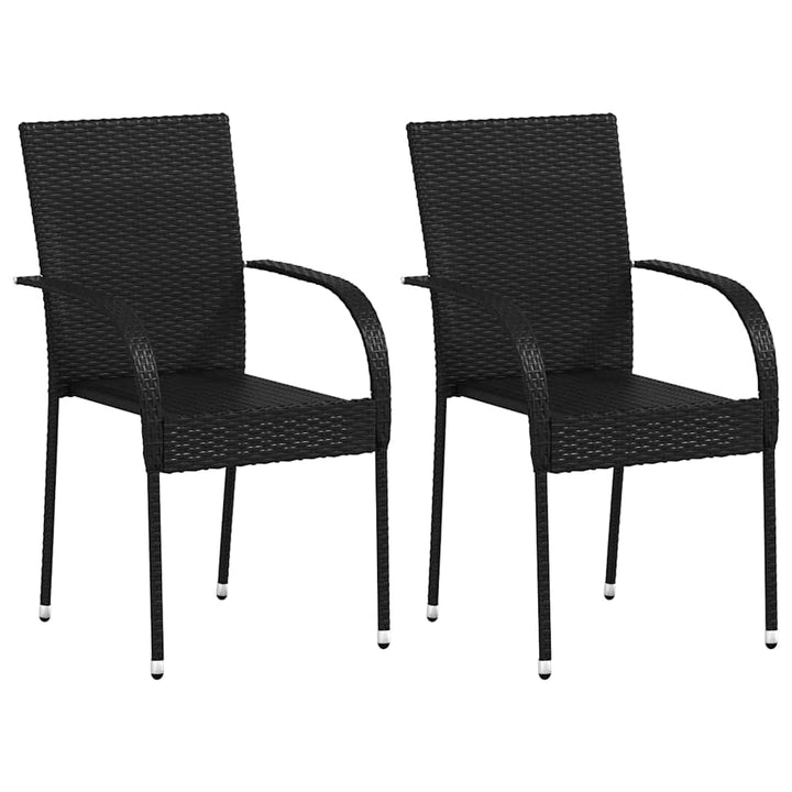 stabelbare havestole 2 stk. polyrattan sort
