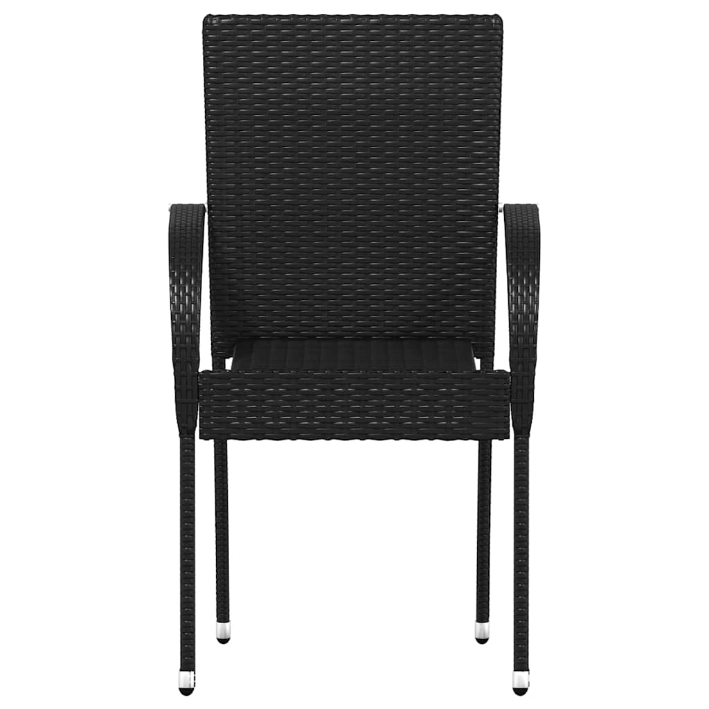 stabelbare havestole 2 stk. polyrattan sort
