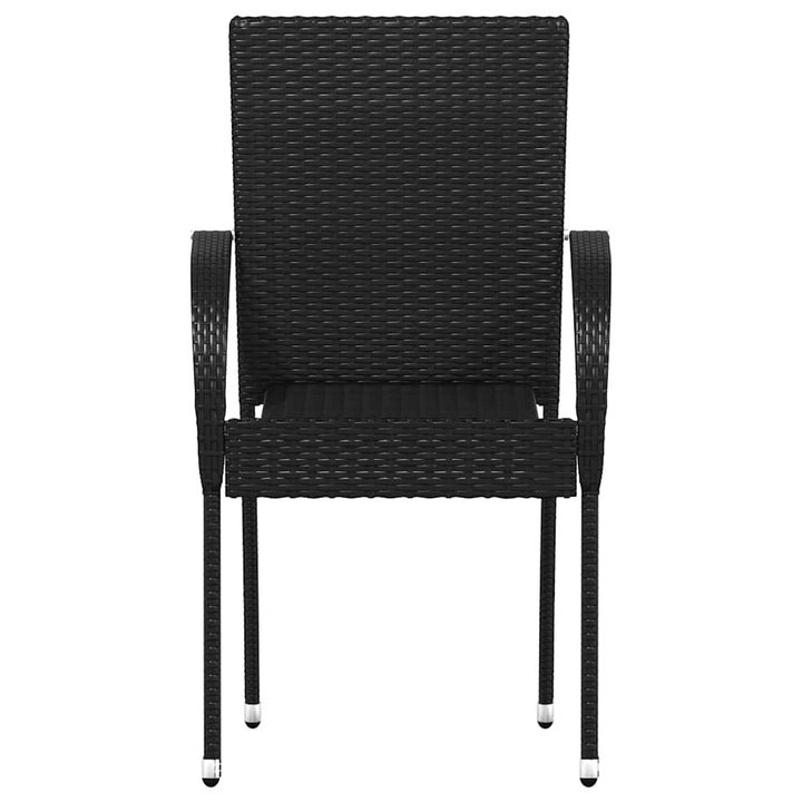 stabelbare havestole 2 stk. polyrattan sort