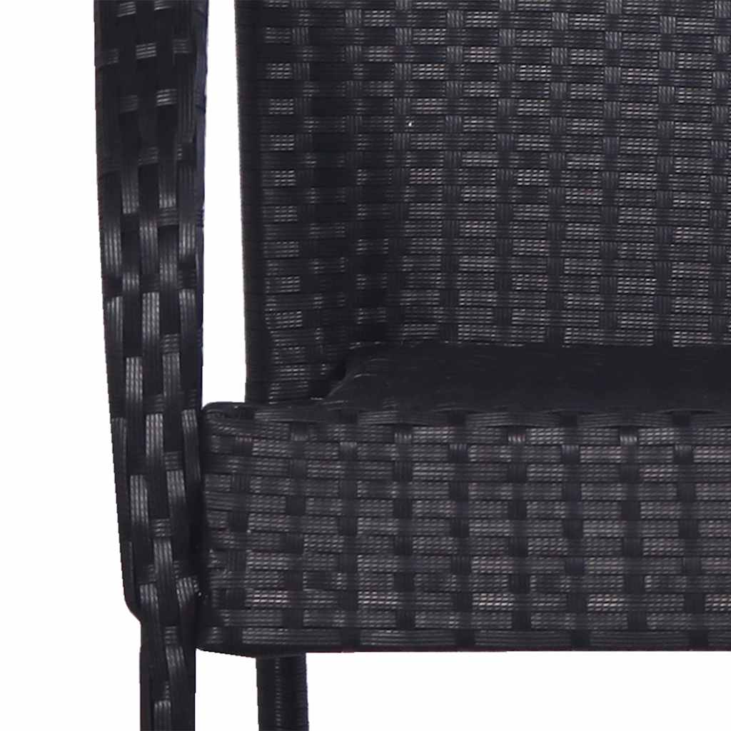 stabelbare havestole 2 stk. polyrattan sort