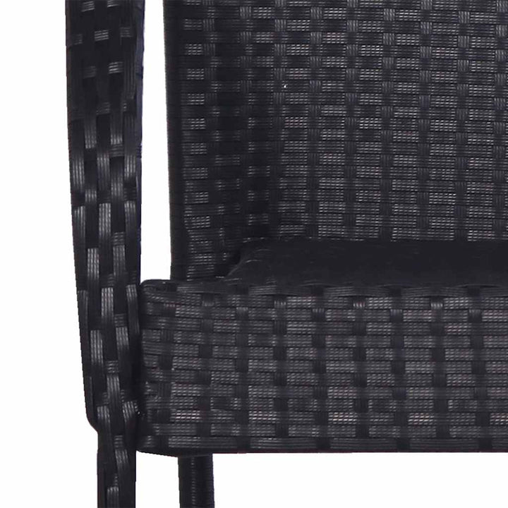 stabelbare havestole 2 stk. polyrattan sort