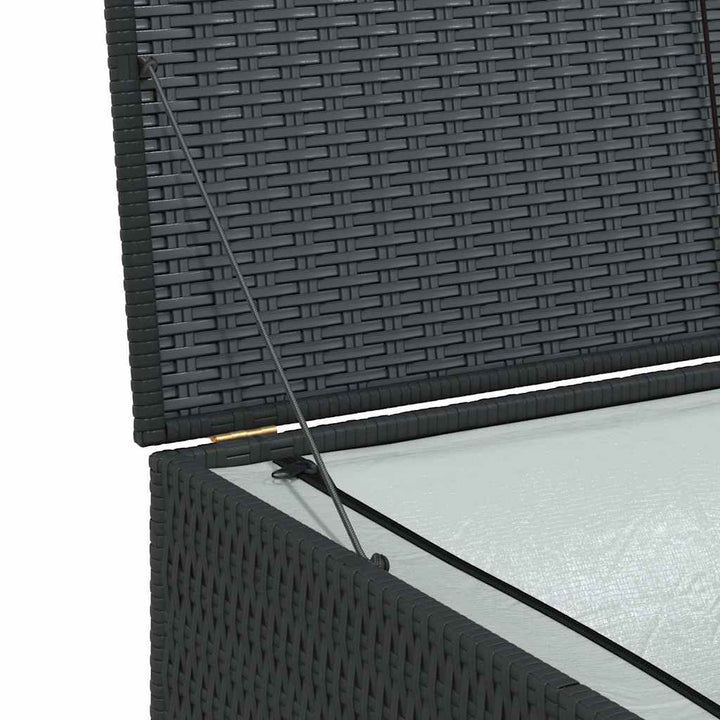 udendørs opbevaringskasse 150x100x100 cm polyrattan sort