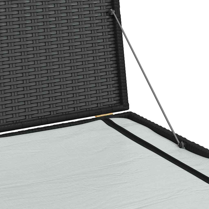 udendørs opbevaringskasse 150x100x100 cm polyrattan sort