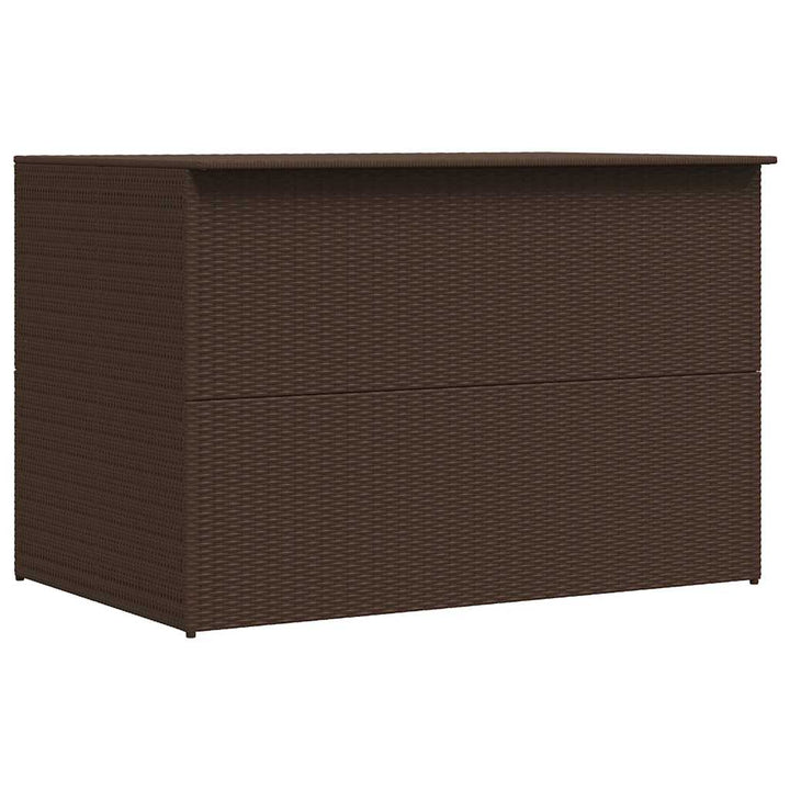 udendørs opbevaringskasse 150x100x100 cm polyrattan brun