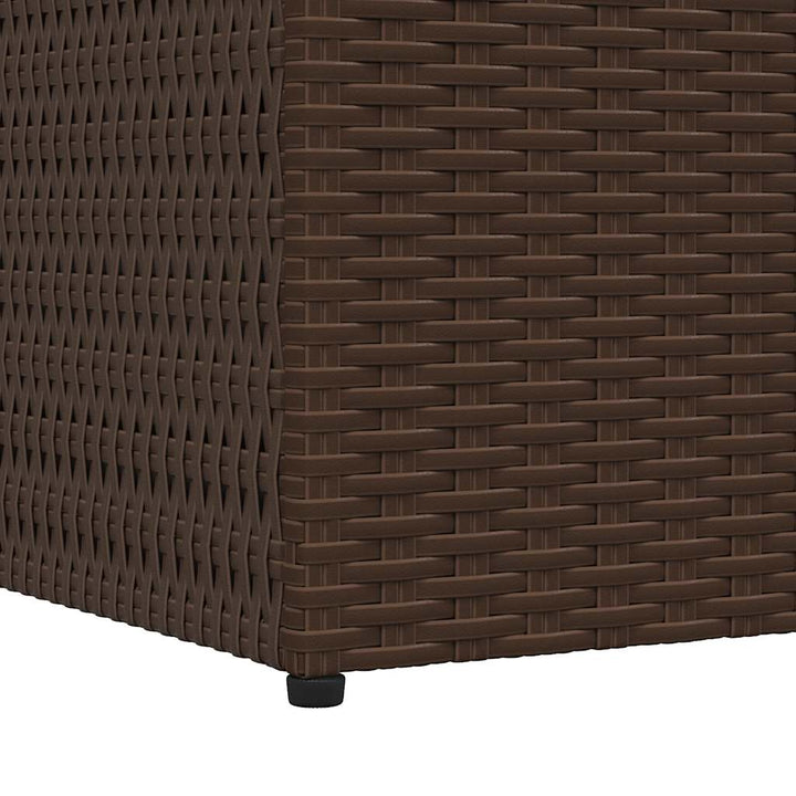 udendørs opbevaringskasse 150x100x100 cm polyrattan brun