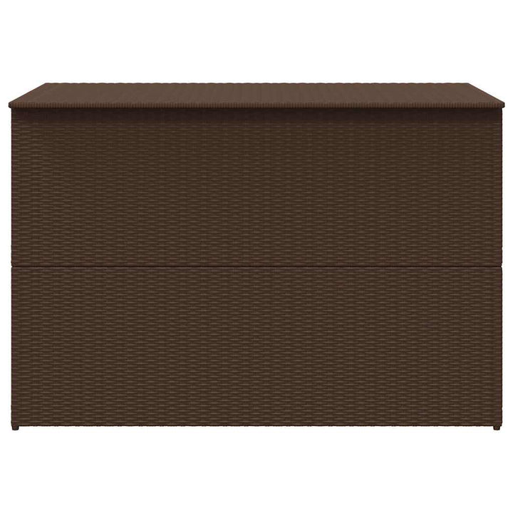 udendørs opbevaringskasse 150x100x100 cm polyrattan brun