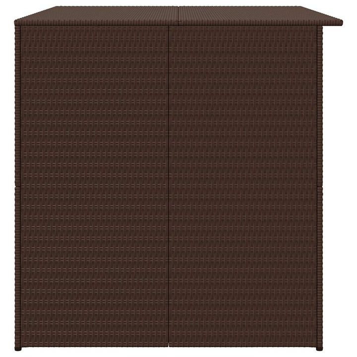udendørs opbevaringskasse 150x100x100 cm polyrattan brun