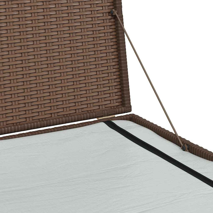 udendørs opbevaringskasse 150x100x100 cm polyrattan brun
