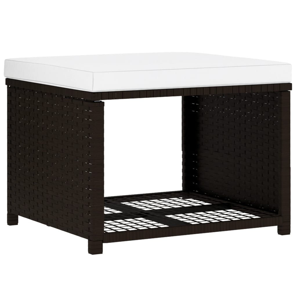 haveloungesæt 4 dele polyrattan brun