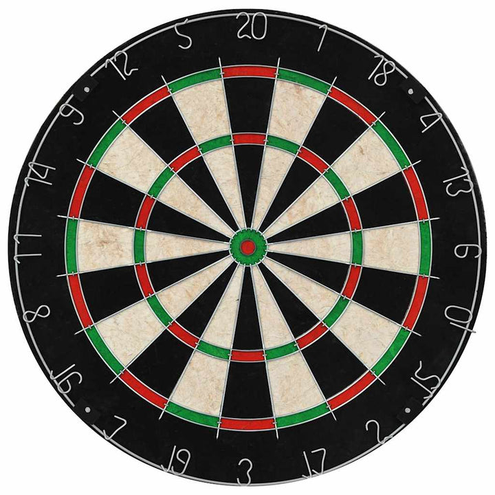 professionel dartskive i sisal med 6 dartpile og ramme